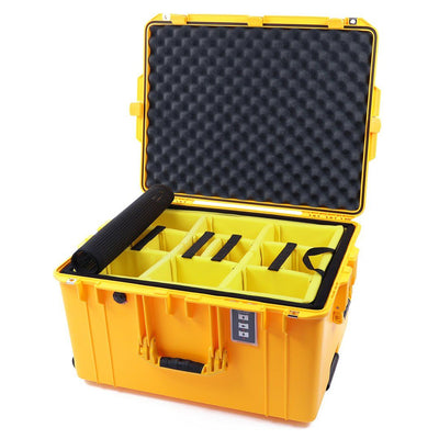 Pelican 1637 Air Case, Yellow 2-Layer Yellow Padded Microfiber Dividers with Convolute Lid Foam ColorCase 016370-0010-240-240