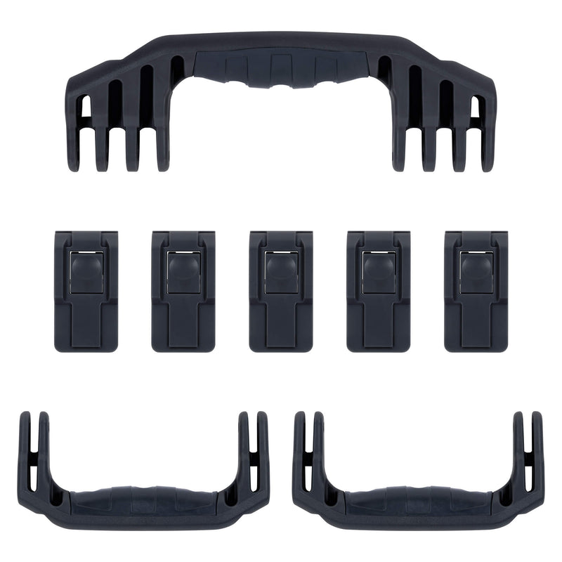 Pelican 1646 Air Replacement Handles & Latches, Black, Push-Button (Set of 3 Handles, 5 Latches) ColorCase 