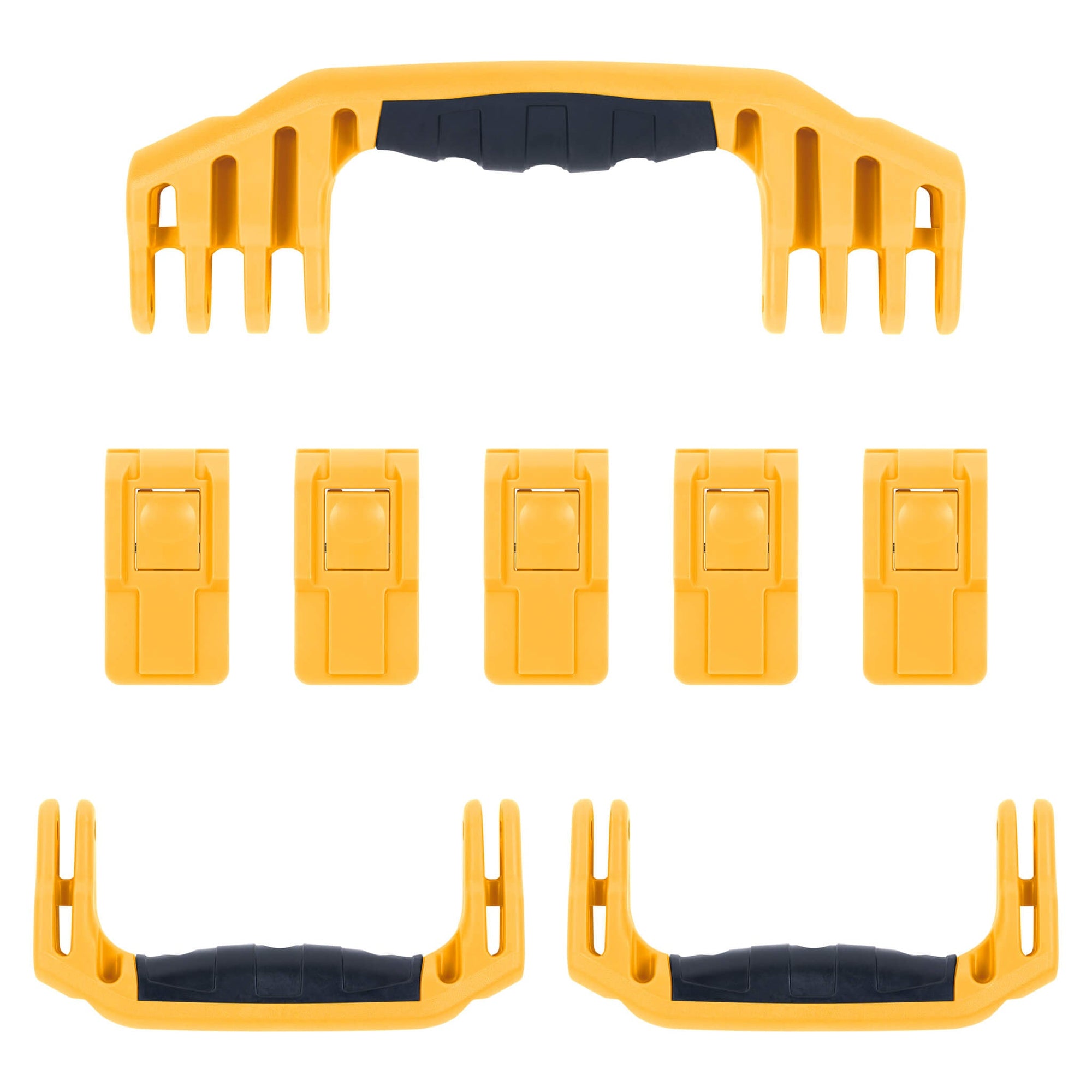 Pelican 1646 Air Replacement Handles & Latches, Yellow, Push-Button (Set of 3 Handles, 5 Latches) ColorCase 