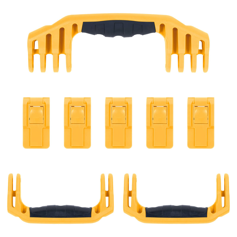 Pelican 1646 Air Replacement Handles & Latches, Yellow, Push-Button (Set of 3 Handles, 5 Latches) ColorCase 