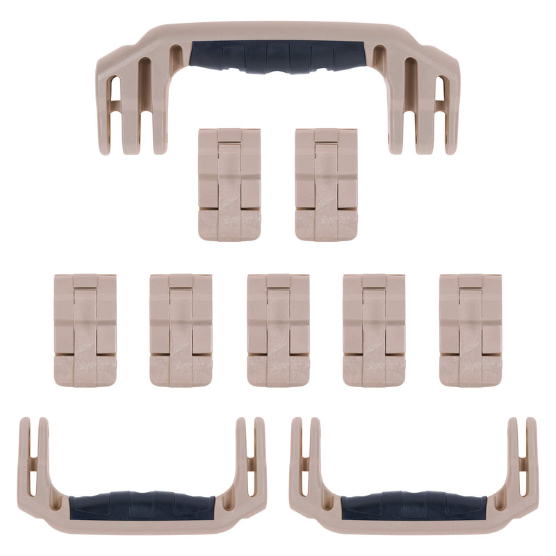 Pelican 1650 Replacement Handles & Latches, Desert Tan (Set of 3 Handles, 7 Latches) ColorCase 