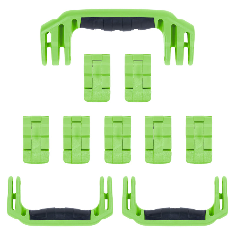Pelican 1650 Replacement Handles & Latches, Lime Green (Set of 3 Handles, 7 Latches) ColorCase 