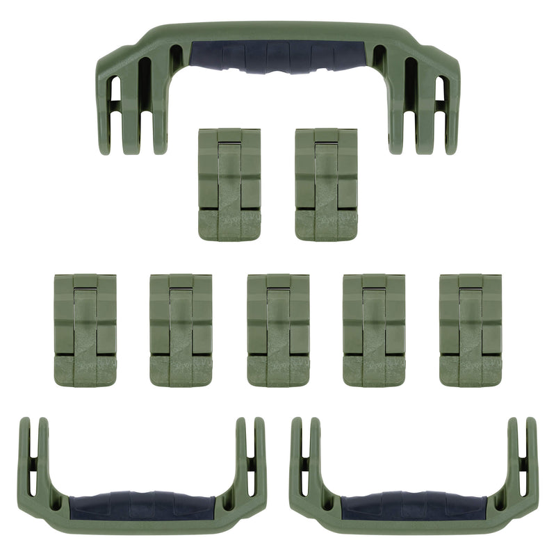 Pelican 1650 Replacement Handles & Latches, OD Green (Set of 3 Handles, 7 Latches) ColorCase 