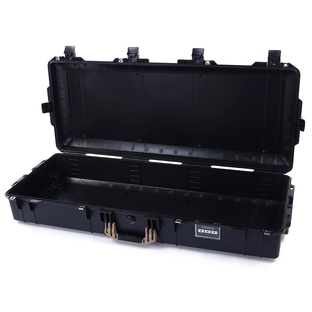 Pelican 1745 Air Case, Black with Desert Tan Handles, Rolling ColorCase 