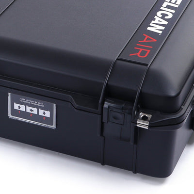 Pelican 1745 Air Case, Black with Orange Handles, Rolling ColorCase