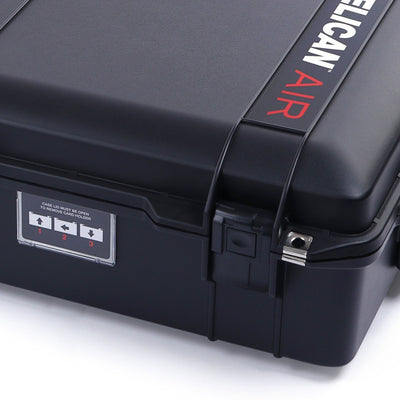 Pelican 1745 Air Case, Black with Red Handles, Rolling ColorCase