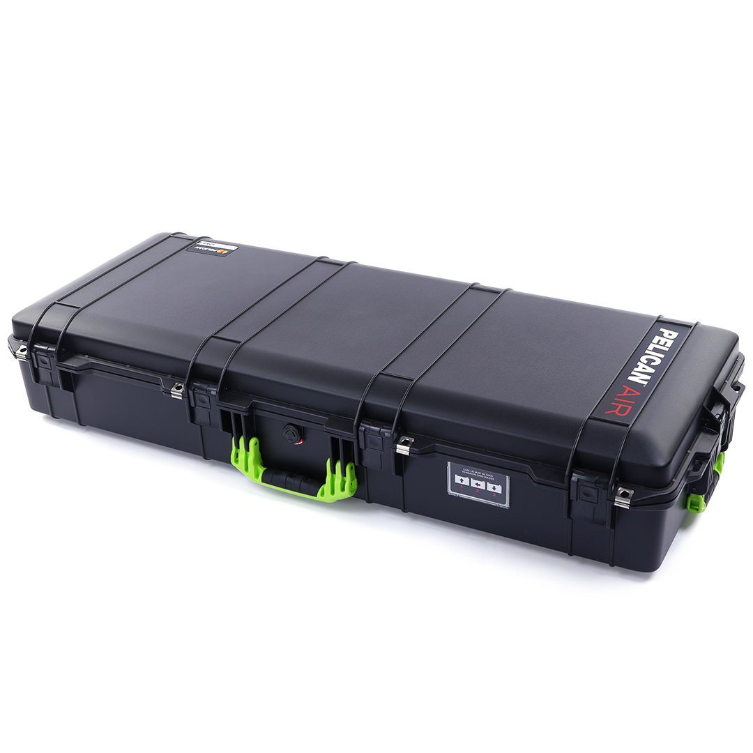 Pelican 1745 Air Case, Black with Lime Green Handles, Rolling ColorCase 