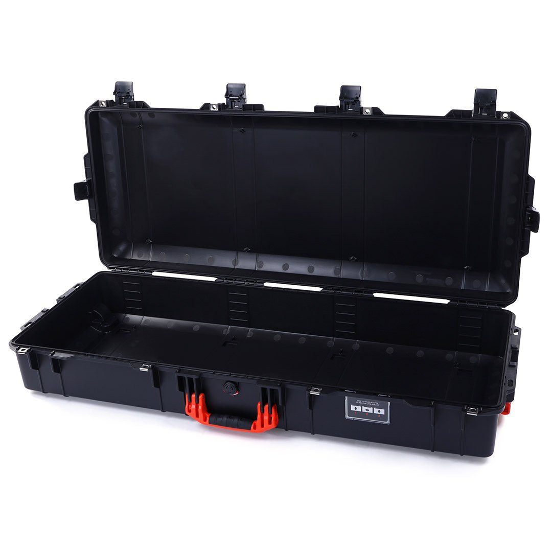 Pelican 1745 Air Case, Black with Orange Handles, Rolling ColorCase 