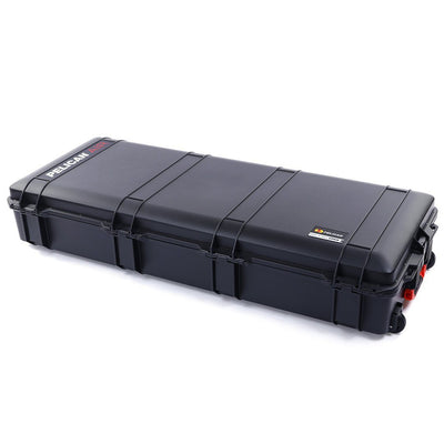 Pelican 1745 Air Case, Black with Orange Handles, Rolling ColorCase