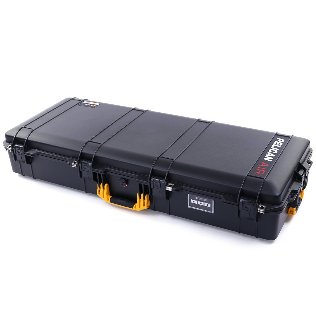 Pelican 1745 Air Case, Black with Yellow Handles, Rolling ColorCase 