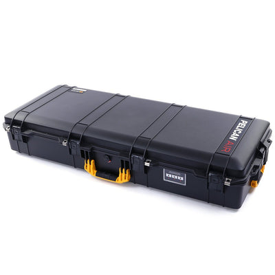 Pelican 1745 Air Case, Black with Yellow Handles, Rolling ColorCase