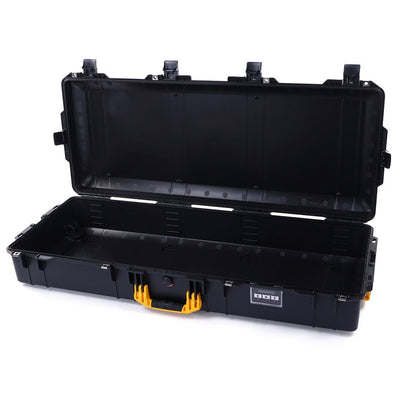 Pelican 1745 Air Case, Black with Yellow Handles, Rolling ColorCase