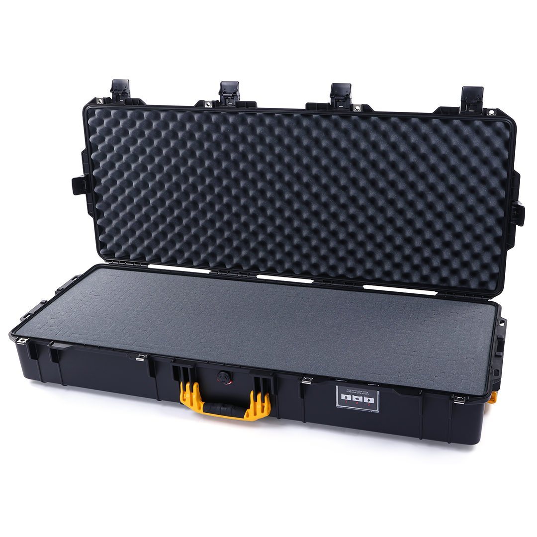 Pelican 1745 Air Case, Black with Yellow Handles, Rolling ColorCase 