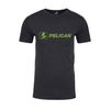 Pelican Lime Green Logo T-Shirt, Charcoal Gray, Cotton-Poly Blend ColorCase