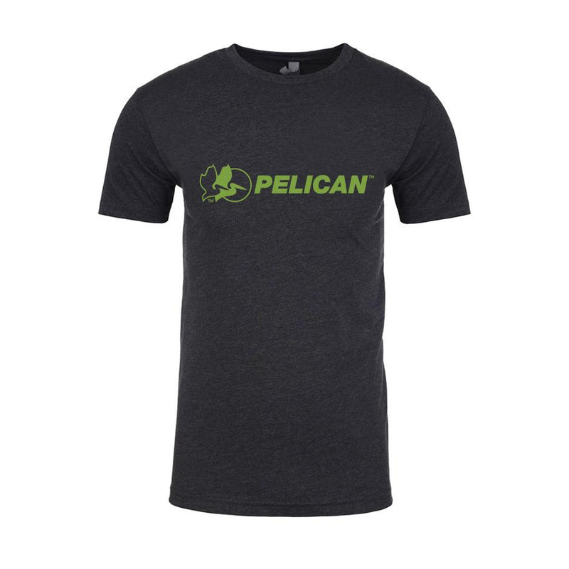 Pelican Lime Green Logo T-Shirt, Charcoal Gray, Cotton-Poly Blend ColorCase 