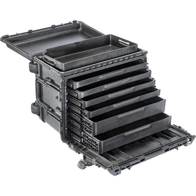 Pelican 0450 Gen2 Mobile Tool Case, Black, Four 1" Drawer & Two 2" Drawer Configuration ColorCase